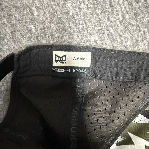 Melin A Game Hydro Hat Gray/Taupe 58 cm Lightweight Snap Back Cap - Picture 4 of 7